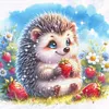 Hedgehog-Partial 11CT Stamped Cross Stitch Bead Embroidery 36*36cm/14.17*14.17in tapestrymarket