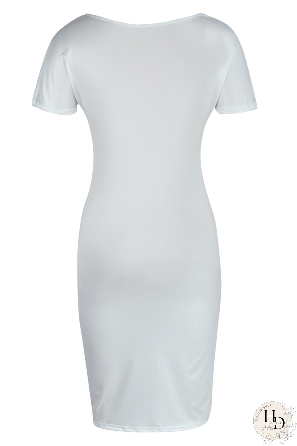 Tangerine Red Fashion Print Patchwork V Neck Pencil Skirt Dresses