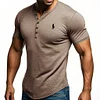 Men's Casual Button V-Neck T-Shirt