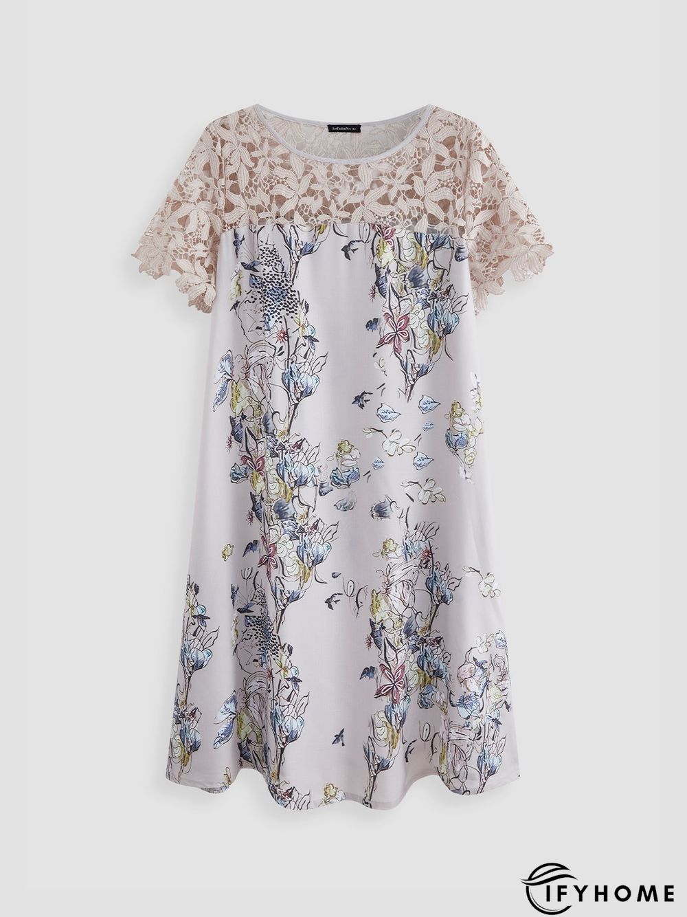 Lace Floral Boho Short sleeve Vacation Dress | IFYHOME