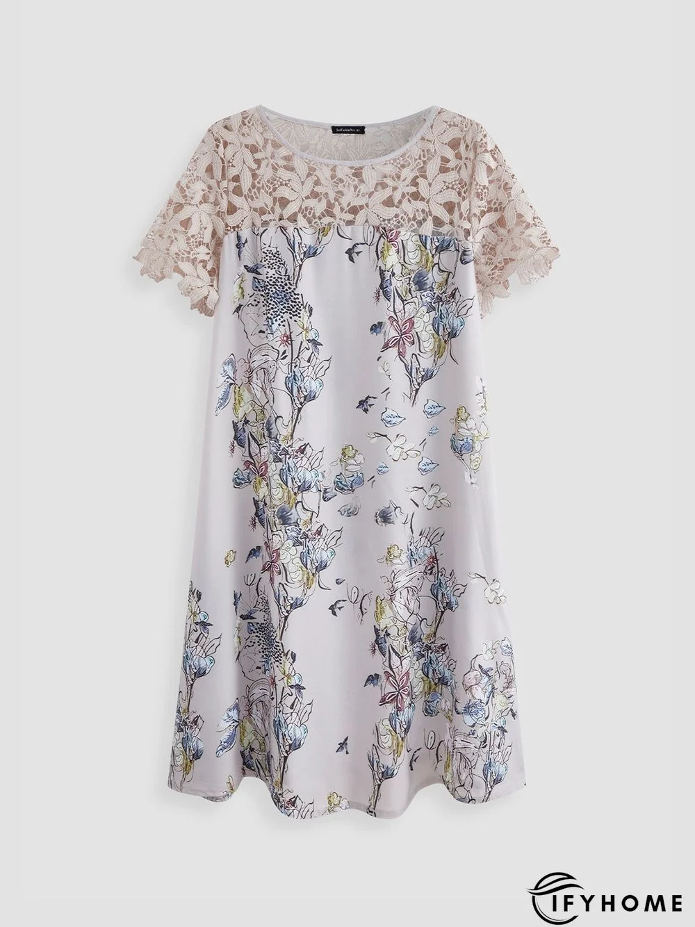 Lace Floral Boho Short sleeve Vacation Dress | IFYHOME