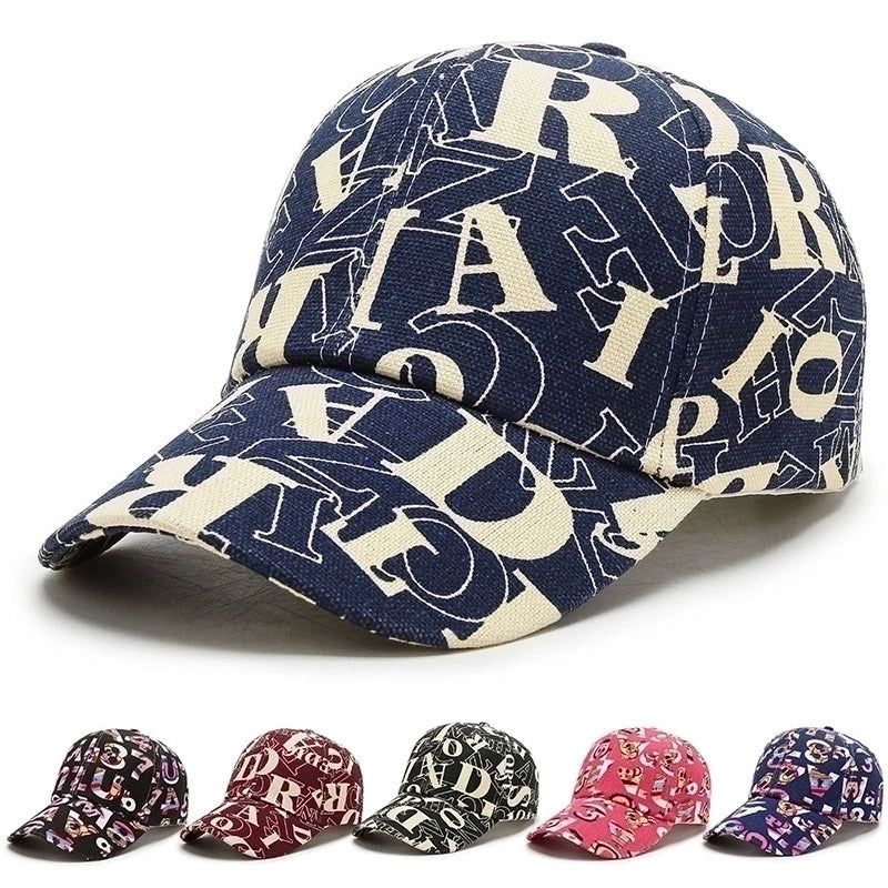 Unisex Basic Color Block Printing Flat Eaves Baseball Cap