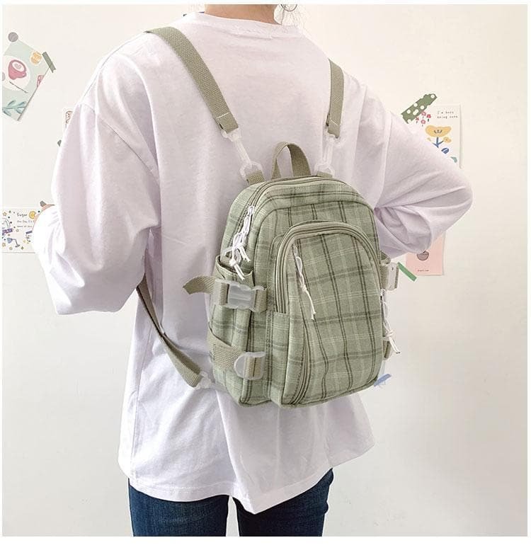 4 Colors Kawaii Plaid Pastel Mini Backpack SS1988