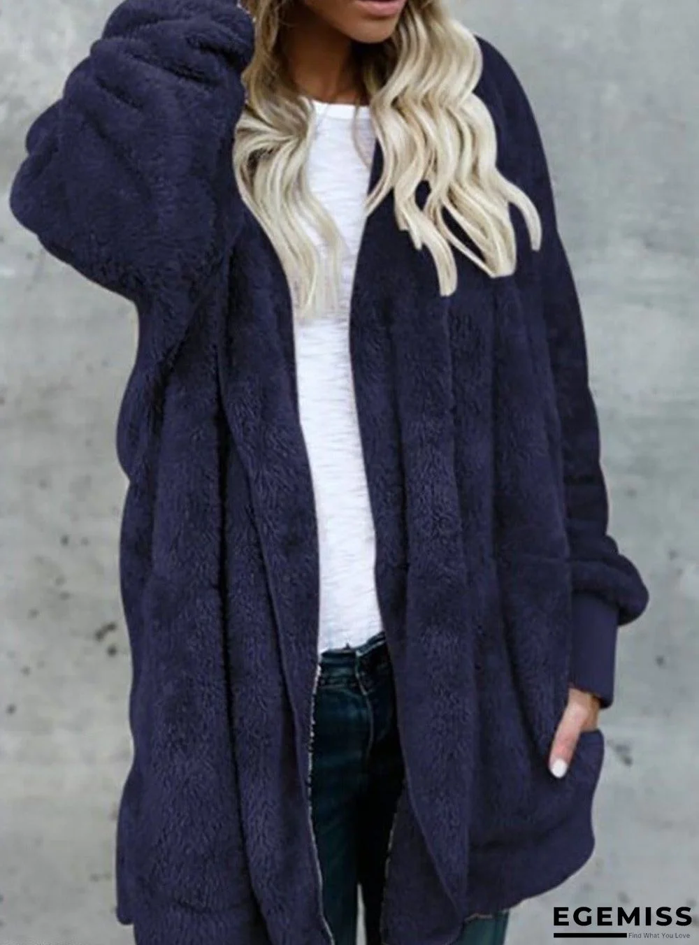 Casual Warm Plush Mid-Length Coat | EGEMISS