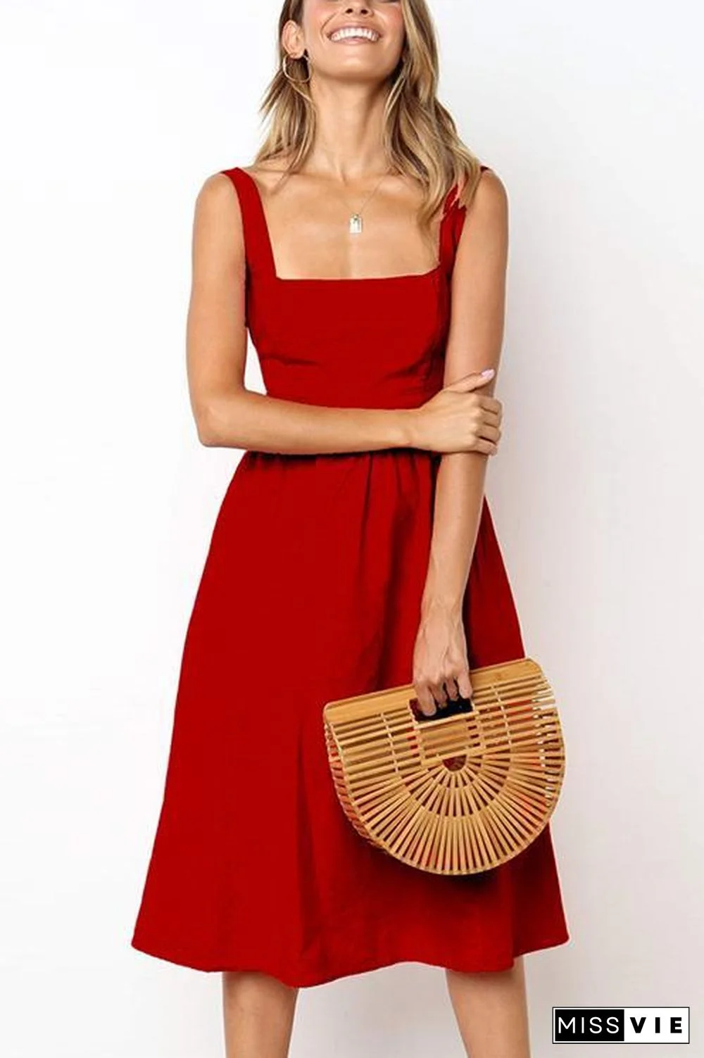 Square Neck Slip Maxi Dress