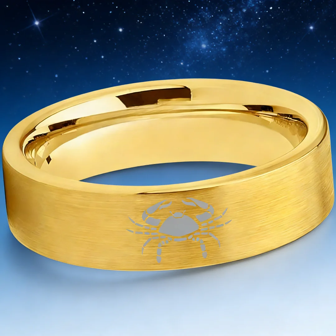 Wedding Fashion Cancer Tungsten Rings and Flat Gold Band Edge Comfort Fit for Men and Women 4MM 6MM 8MM