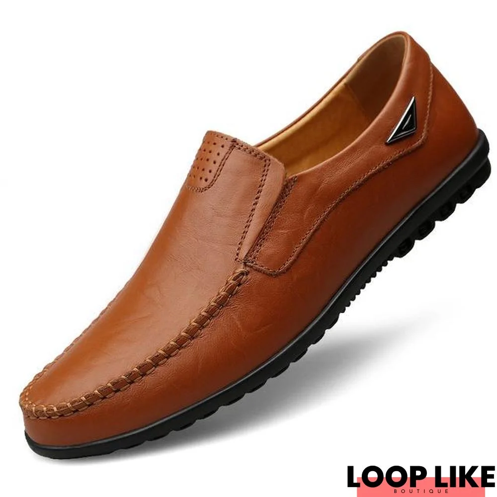 Men's Genuine Leather Loafers Shoes Moccasins Breathable Slip On Driving Shoes
