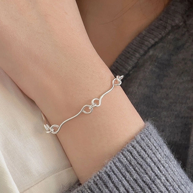 925 Sterling Silver Bracelets Minimalist IG Style