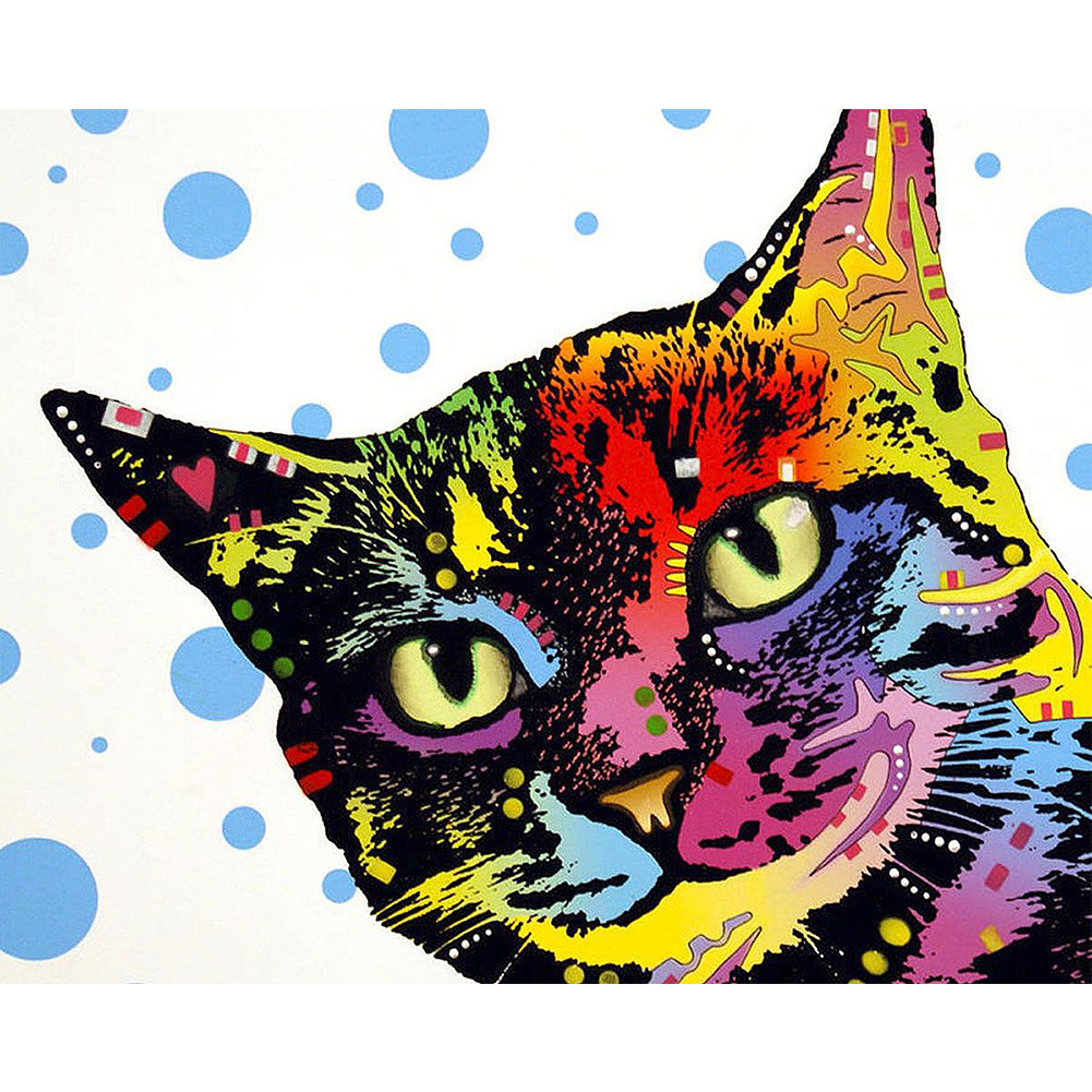 

Psychedelic Cat - Square Drill Diamond Painting - 40*30CM, 501 Original
