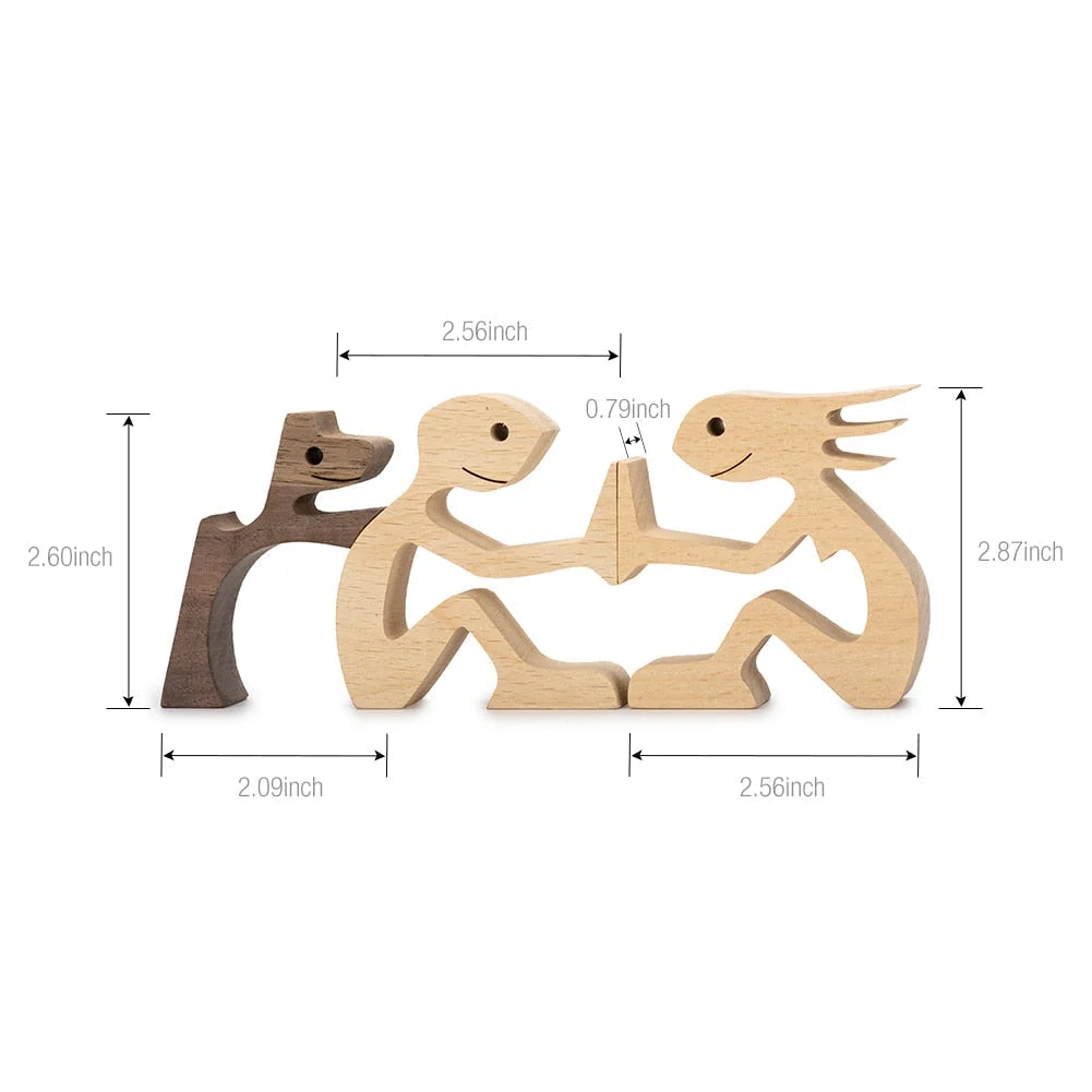 Adornos de madera Wooden Dog Craft Figurine Home Office Table Ornament Easter Decoration Love Dog Pet Lover Gifts oficina OEM 515-2