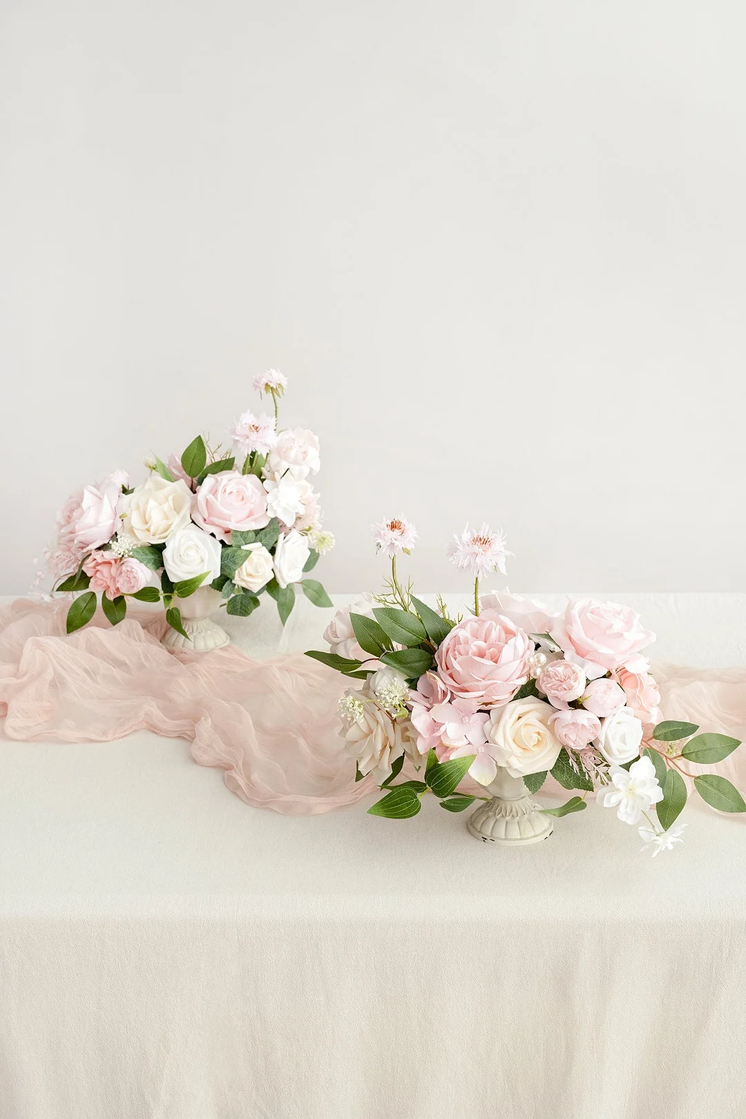 Large Floral Centerpiece Set in Blush & Cream