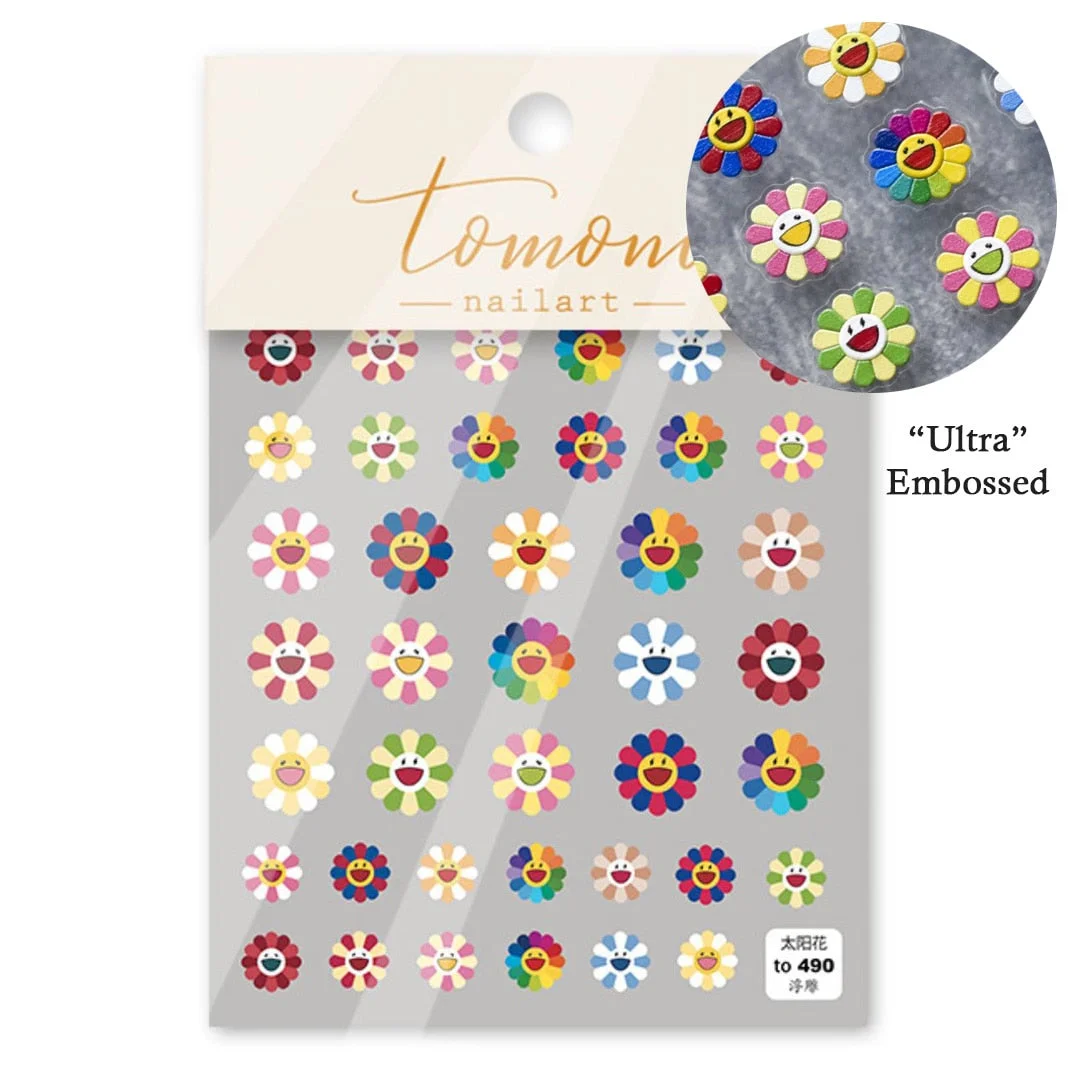 Beautizon Cute Image Flowers Leaves Cactus Nail Sticker 3D Engraved Nail Art Decorations Nail Decals Design