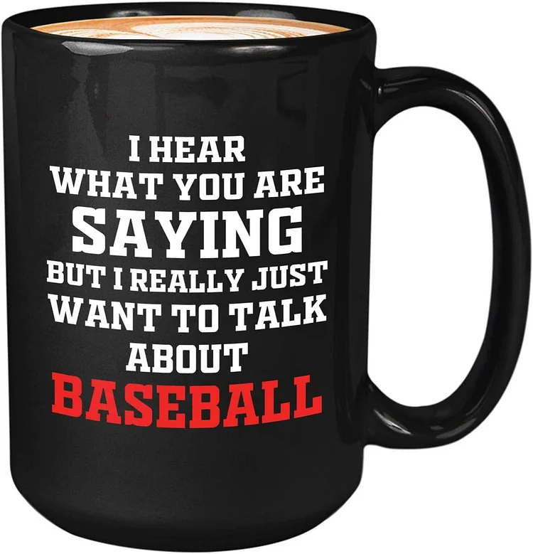 SG-Baseball Coffee Mug 15oz Black - To Talk About Baseball - Throw Coach Sport Lover Home Run Sportmen Center Catcher Boyfriend Outdoor Activity Baserunning Coach-Annaletters