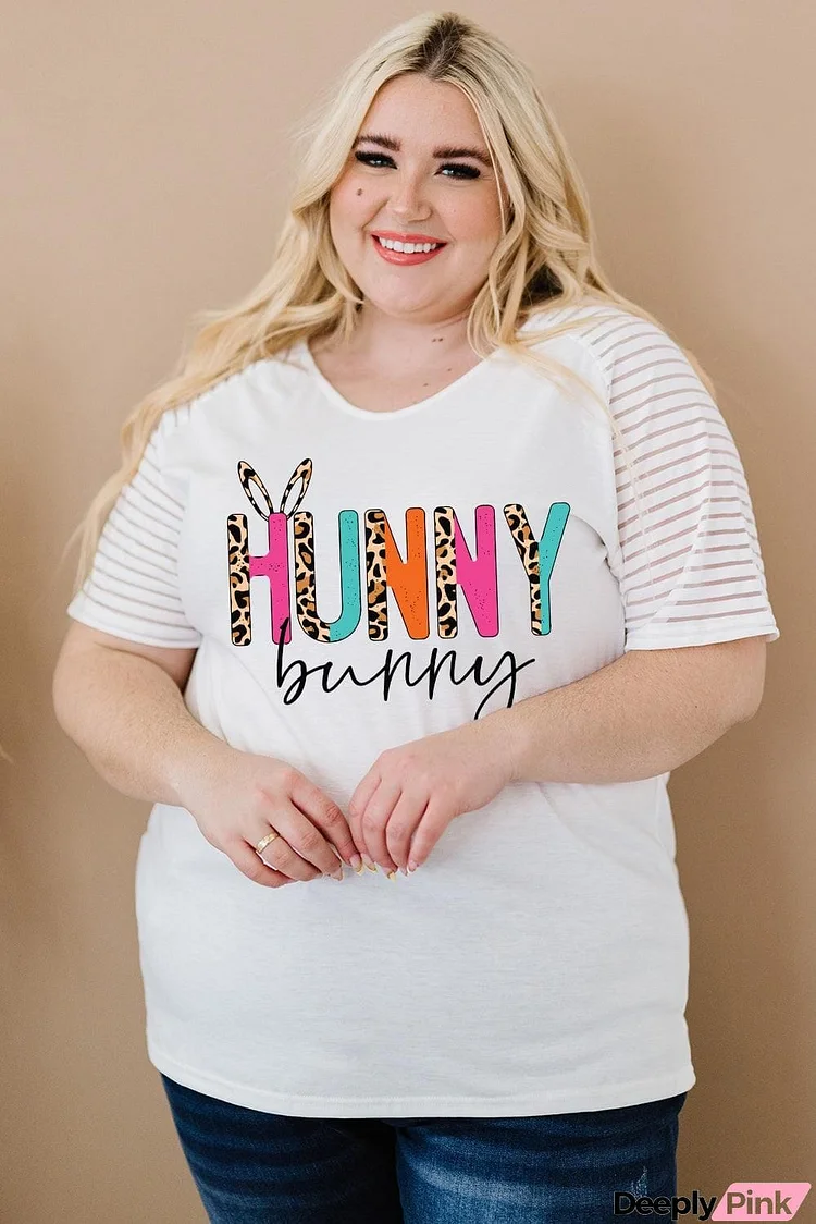 Plus Size HUNNY BUNNY Graphic Striped Tee