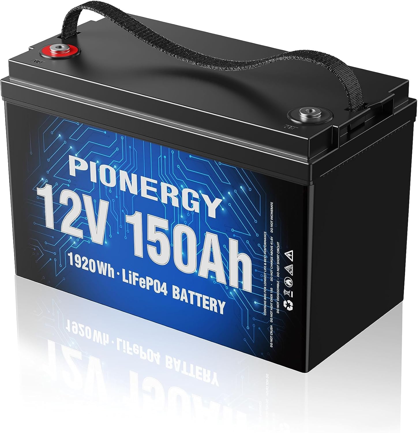 Pionergy 12V 150Ah LiFePO4: 100A BMS, 4000+ Deep Cycles