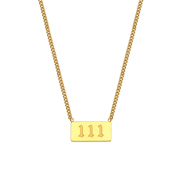 Angel Number Plate Necklace
