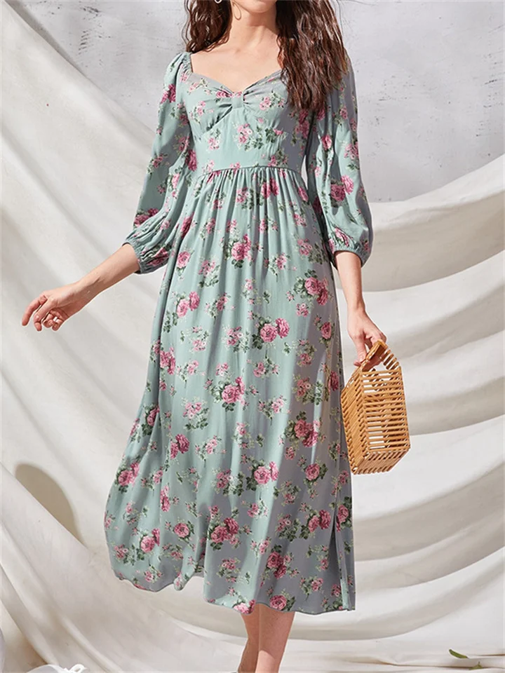 Women's Dress Foreign Famous Lady Small Fragrance Thin Floral Skirt Medium | EGEMISS