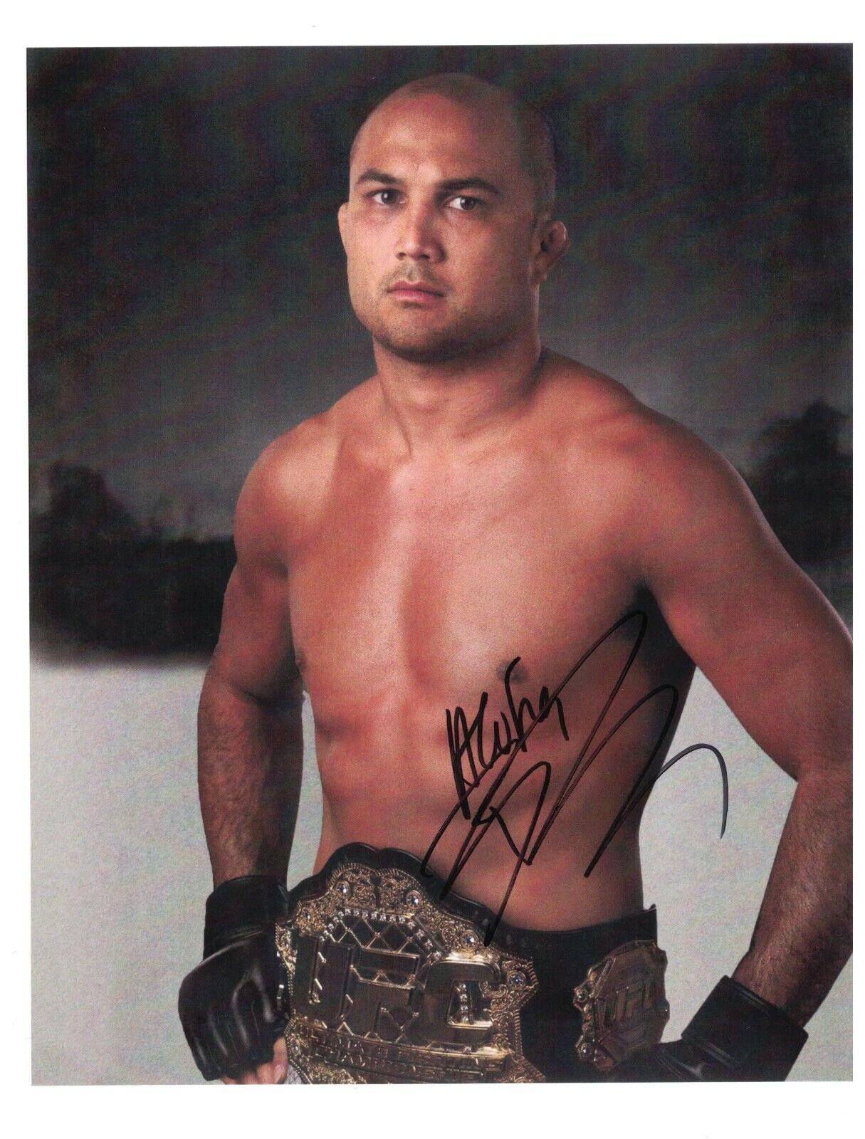 UFC B.J. Penn Signed Autographed 8 1/2 x 11 Photo Poster painting A