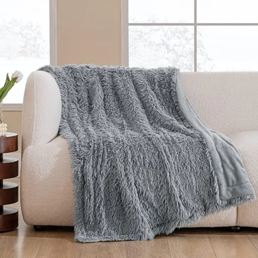 Luxury Soft Faux Fur Throw Blanket 50"X60