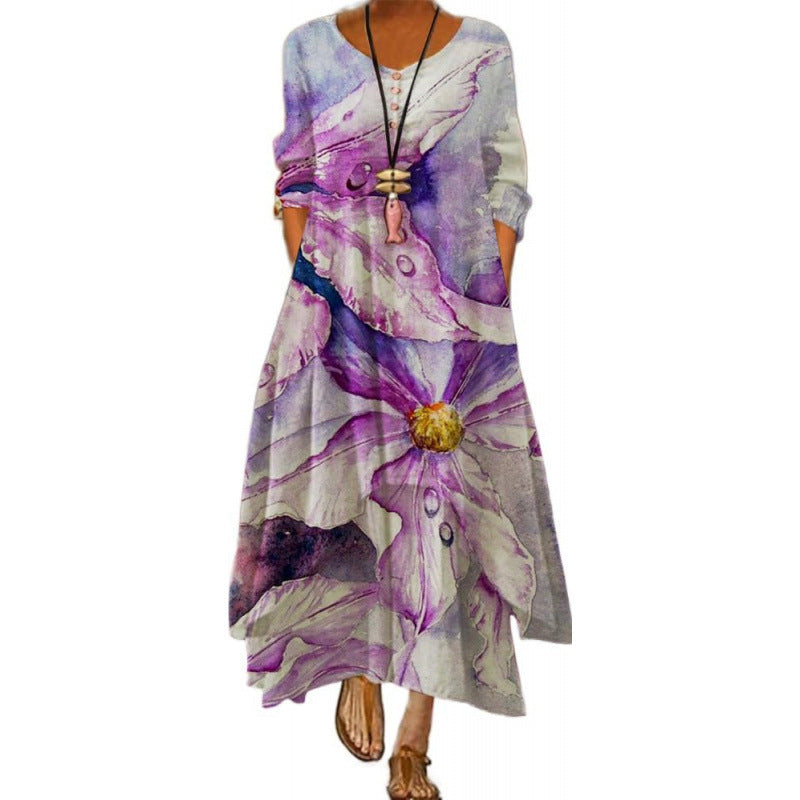 Vestido casual estampado para mulher