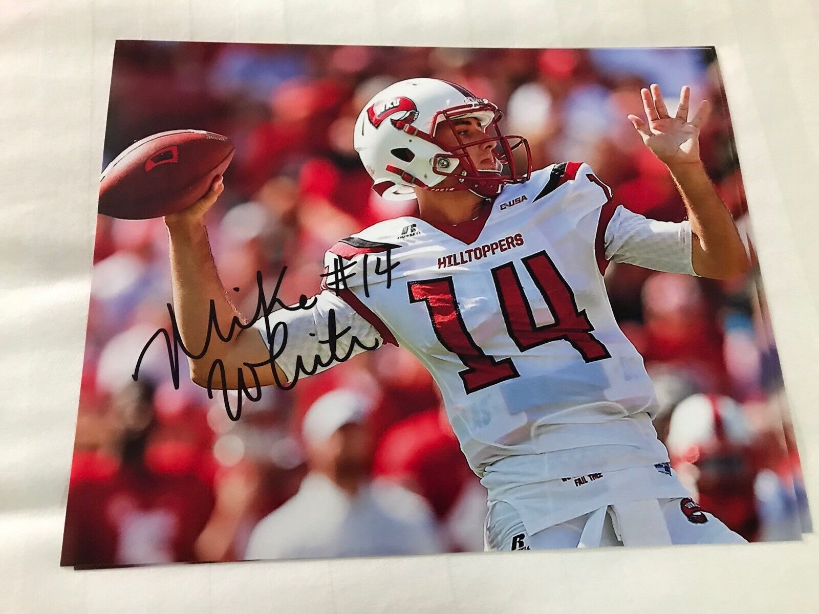 Mike White WKU Western Kentucky hand signed autographed 8x10 football Photo Poster painting D