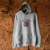 Men's Cotton Grey Hooded Sweatshirt With Lettering Print