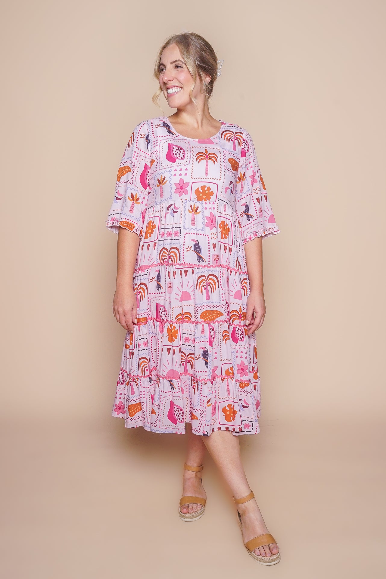 Isley Dress in Blush Multi