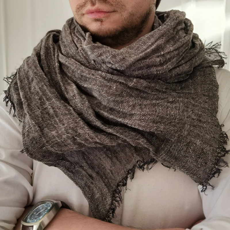 Men's Natural Linen Scarf