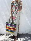 Bohemian Tassel Printed Dress Long Dress