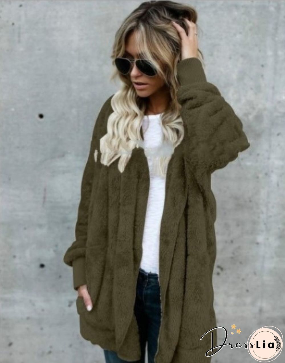 Autumn And Winter Hoodies Women Wool Warm Cotton Coat Sweatshirt Mid-length Double-sided Anti-fur Coat