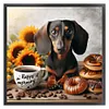 Sunflower Coffee Dachshund-11CT Stamped Cross Stitch 40*40cm/15.75*15.75in