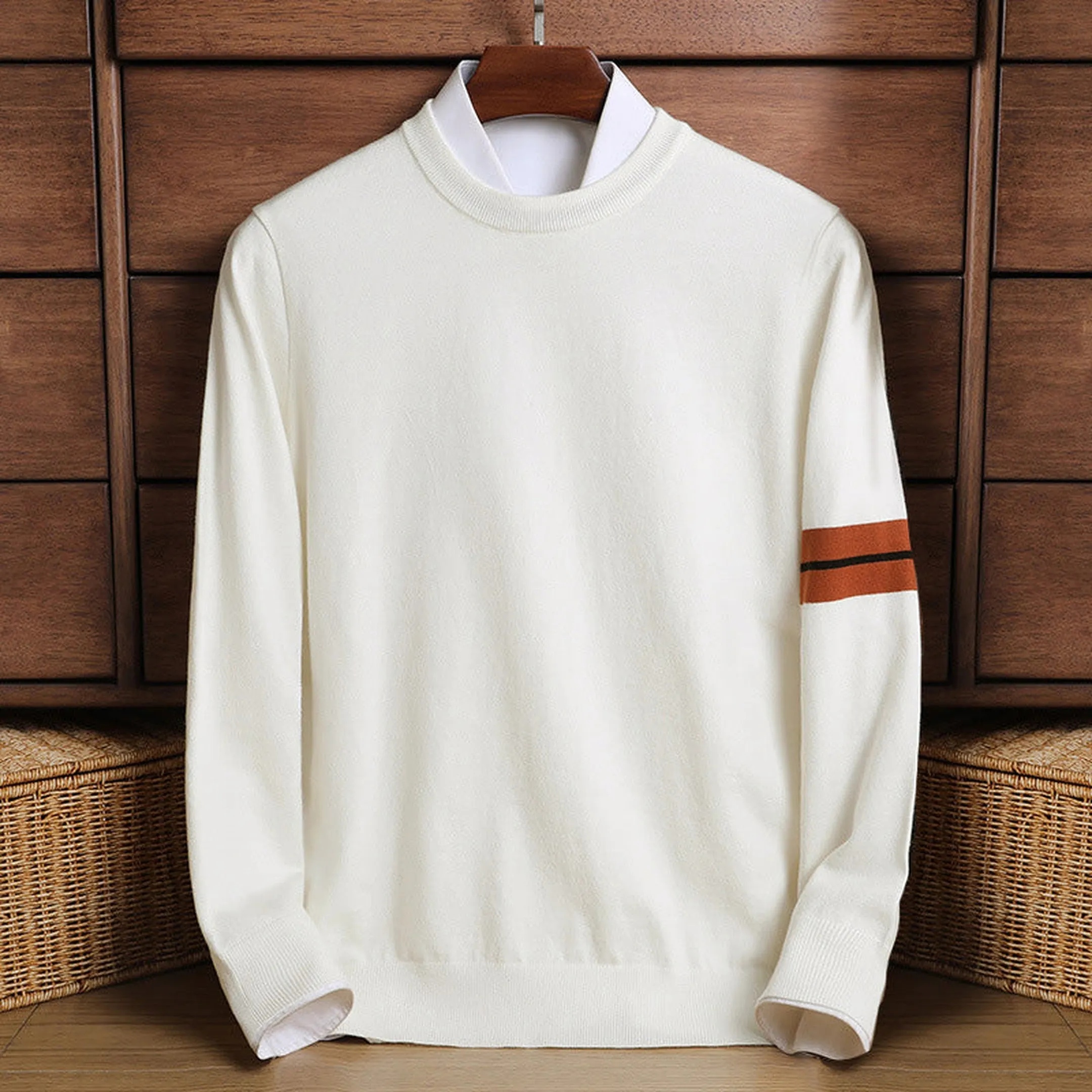 Men's Wool Blend Crew Neck Jumper &ndash; Warm Knitted Everyday Layer
