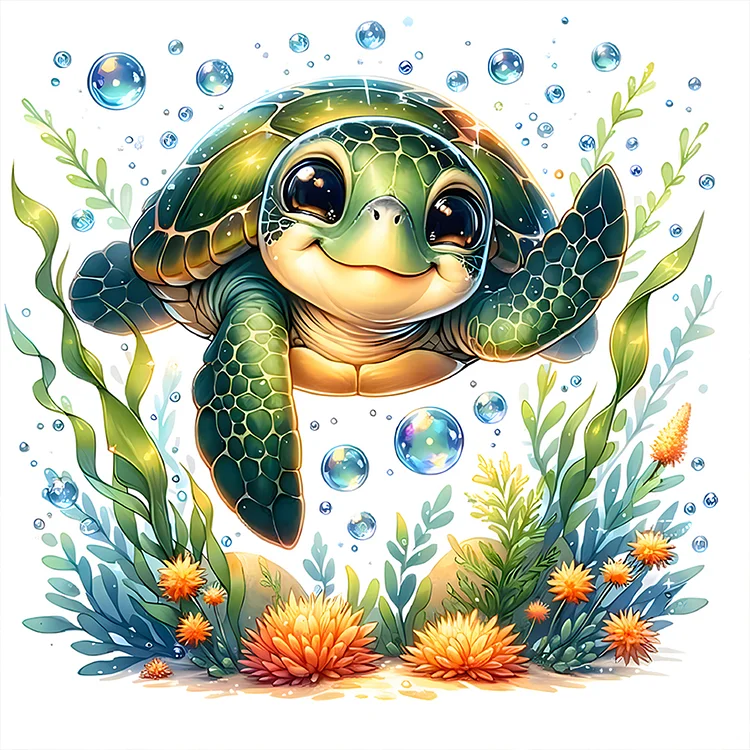 Sea Turtle 30*30CM (Canvas) Full Round Drill Diamond Painting gbfke