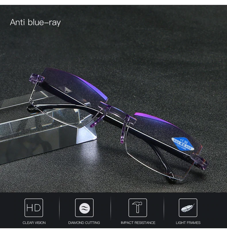 LAST DAY  Sale  $13.99🔥2025 New Sapphire high hardness anti-blue progressive Far And Near Dual-Use Reading Glasses✨