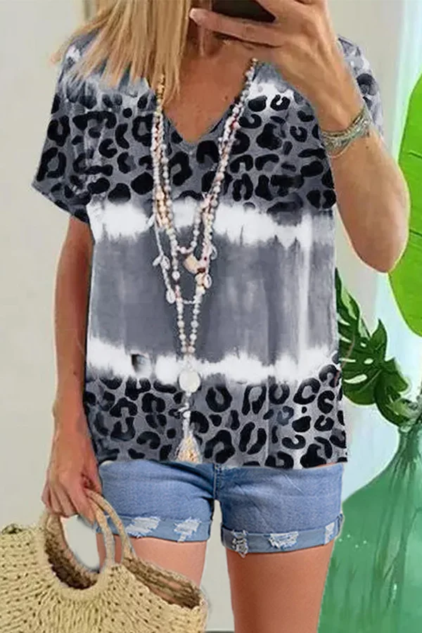 Loose And Comfortable Leopard Print T-Shirt