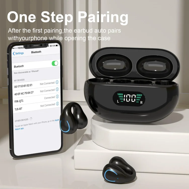 2025 New Arrival -  Ear Clip Bluetooth Headphones  with Touch Screen 