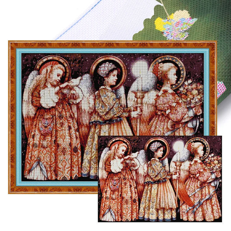 Joy Sunday Christmas Eve Angel - Printed Cross Stitch 14CT 71*54CM
