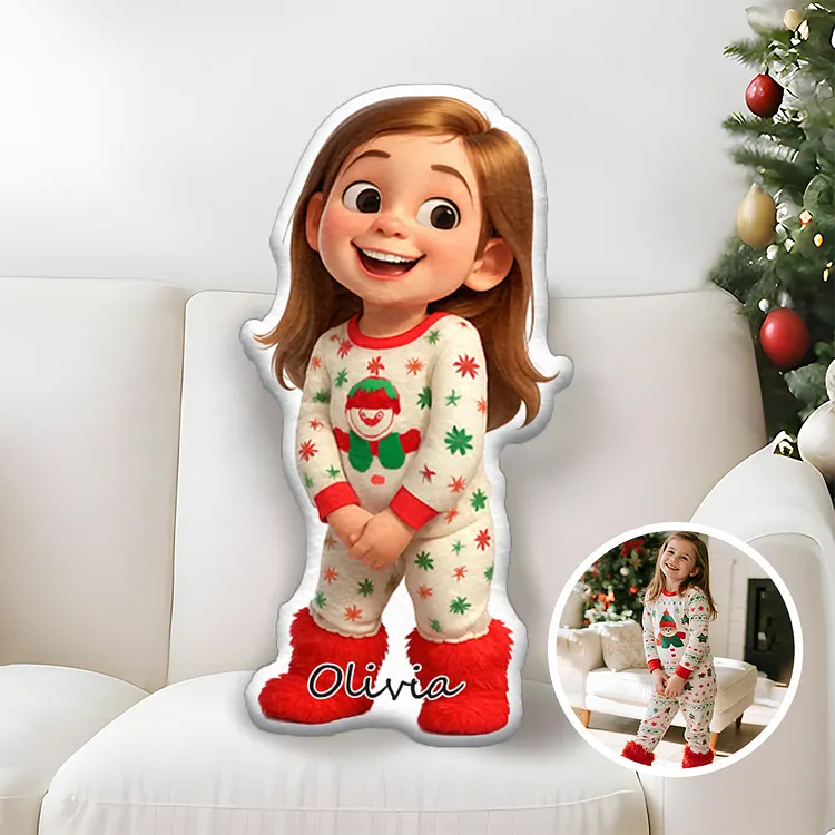 Custom Cartoon Doll Pillow &ndash; Personalized Doll That Looks Like You | Mini Me Pillow With Face & Name For Family For Christmas For Kid