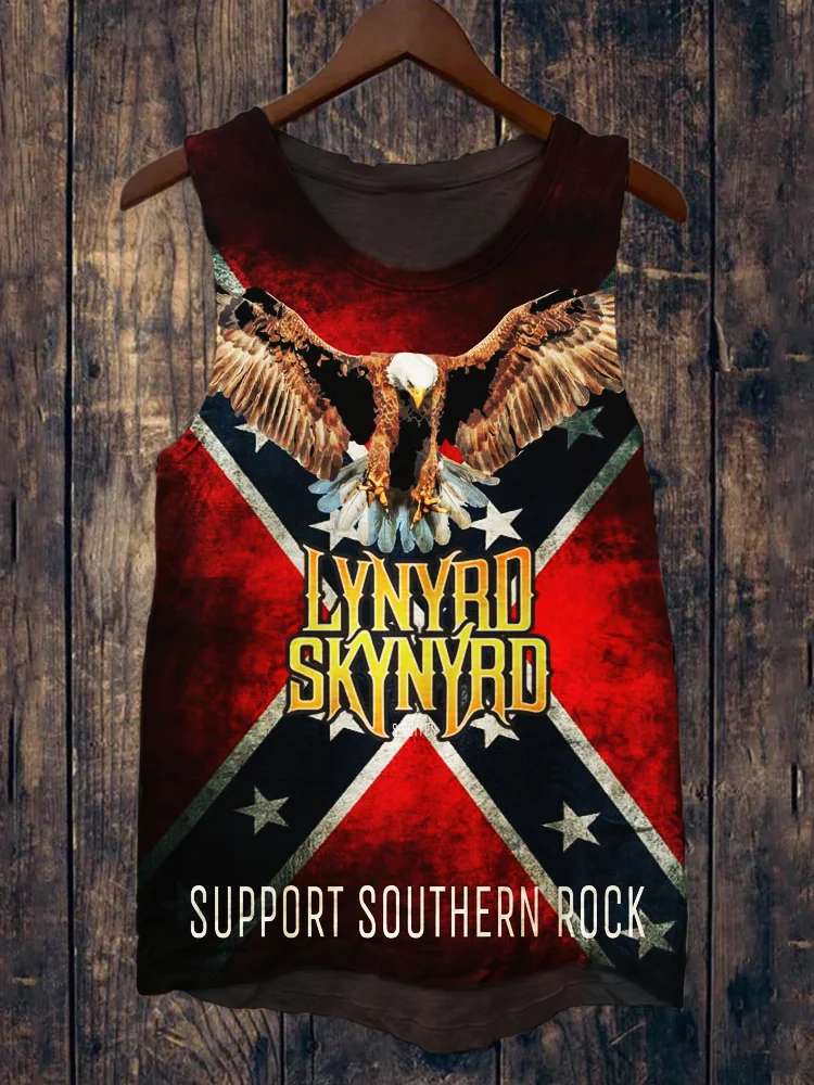 Support Southern Rock Print Men's Tank Top