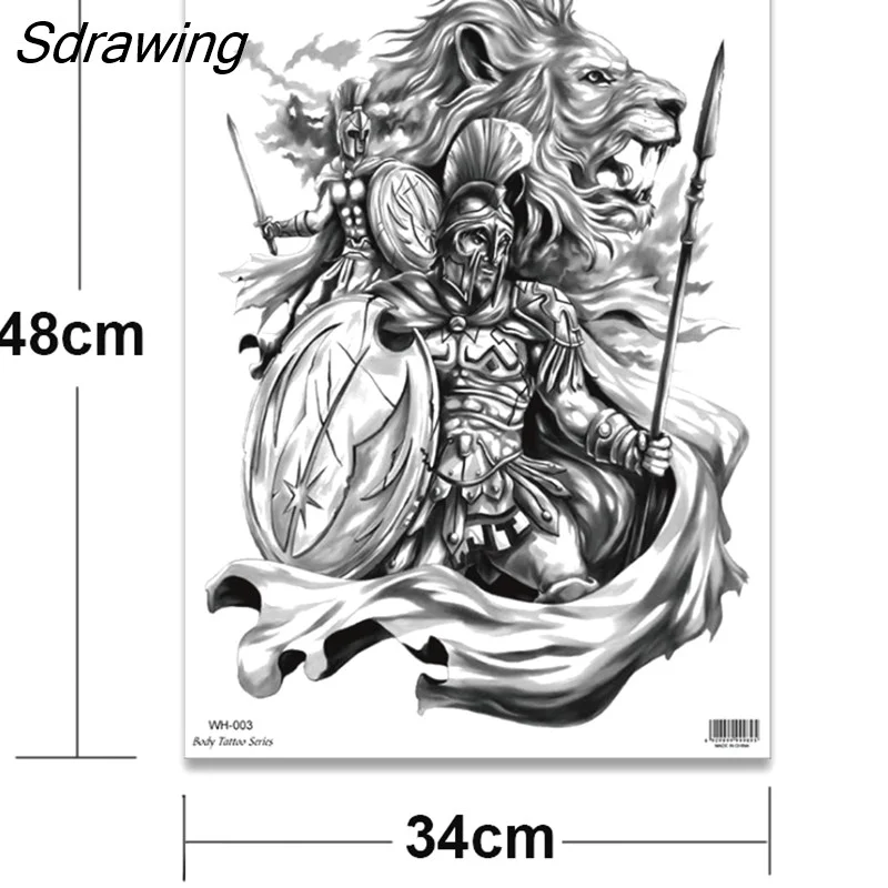 Sdrawing temporary tatoo for men tattoo body art full back sexy tattoo sticker lion king tiger dragon tattoo designs waterproof new