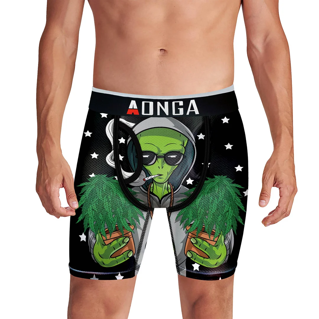 AONGA Men's Underwear Weed Alien