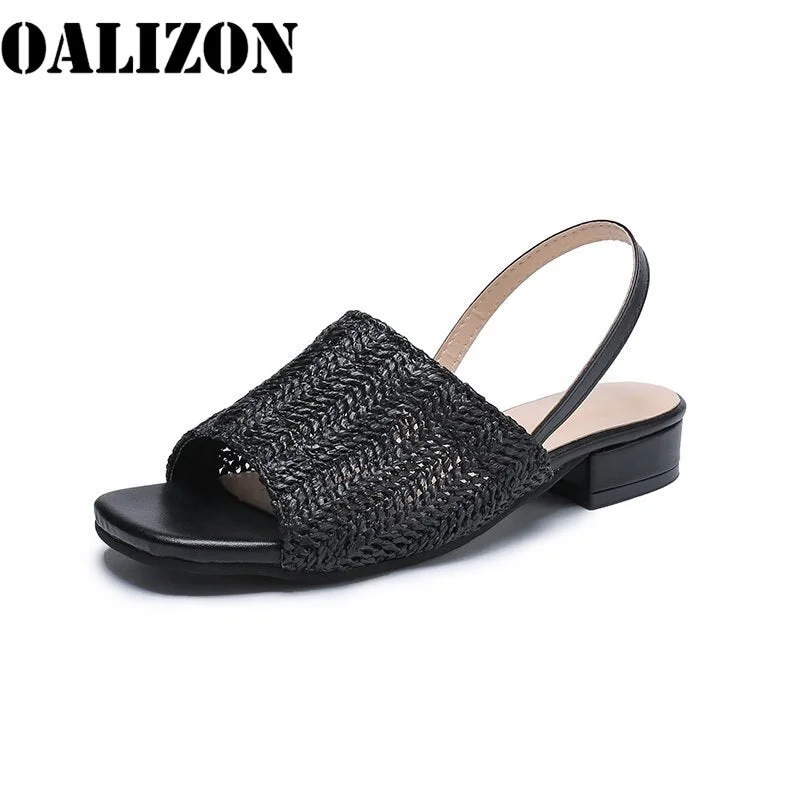 Women Knitted Open Toe Woven Slippers Sandals Shoes Summer Woman Lady Low Heels Sandals Flip Flop Casual Slingback Sandals Shoes