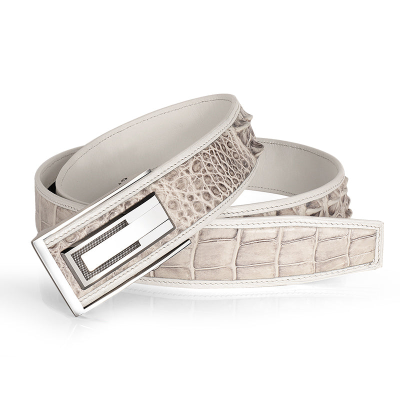 Danrrio Tungsten Steel Automatic Buckle White Crocodile Belt DANRRIO.COM DANRRIO