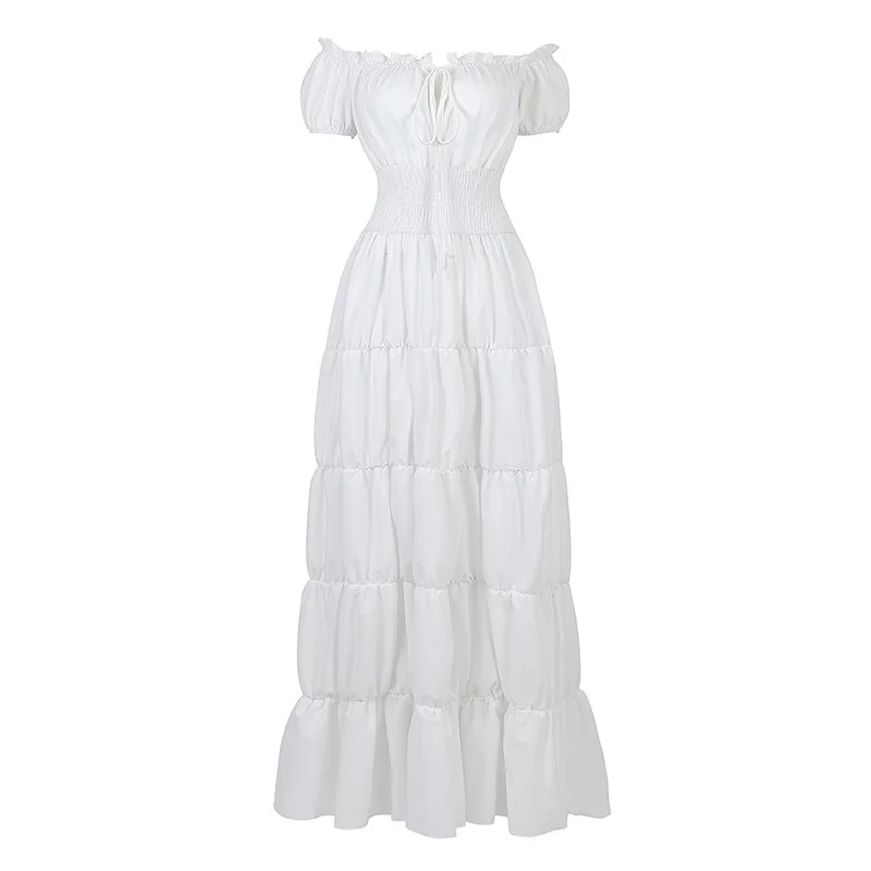 Billionm Dress Shoulder Off White Rococo Dress Cosplay Renaissance Clothing Long Smocked Victorian Dresses for Women Plus Size