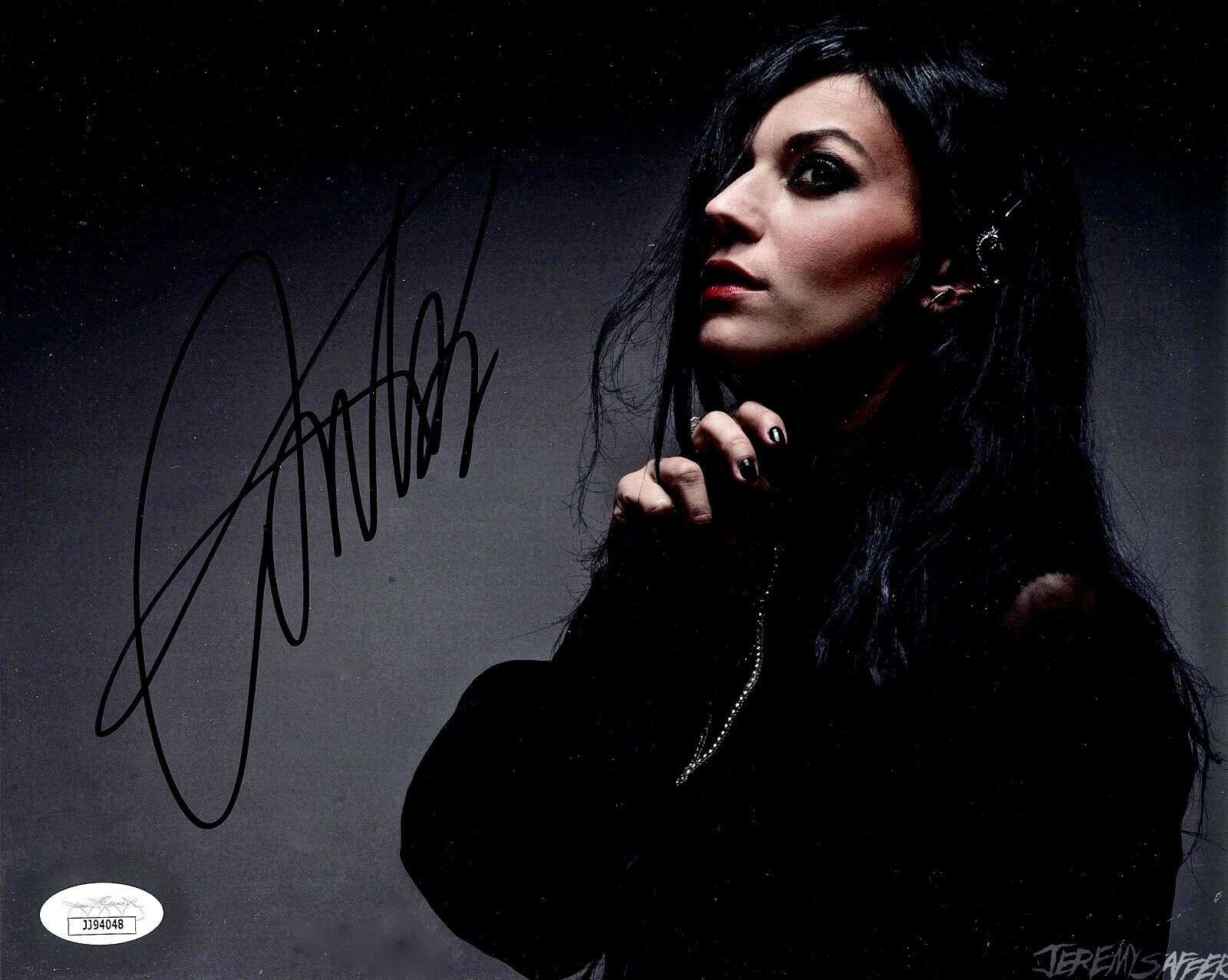 LACUNA COIL CRISTINA SCABBIA Autograph Hand SIGNED 8x10 Photo Poster painting JSA CERTIFIED