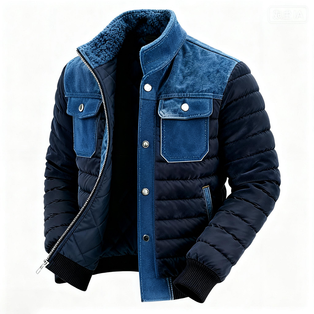 Men's New Autumn/winter Down Jacket With Suede Trim-inspireuse