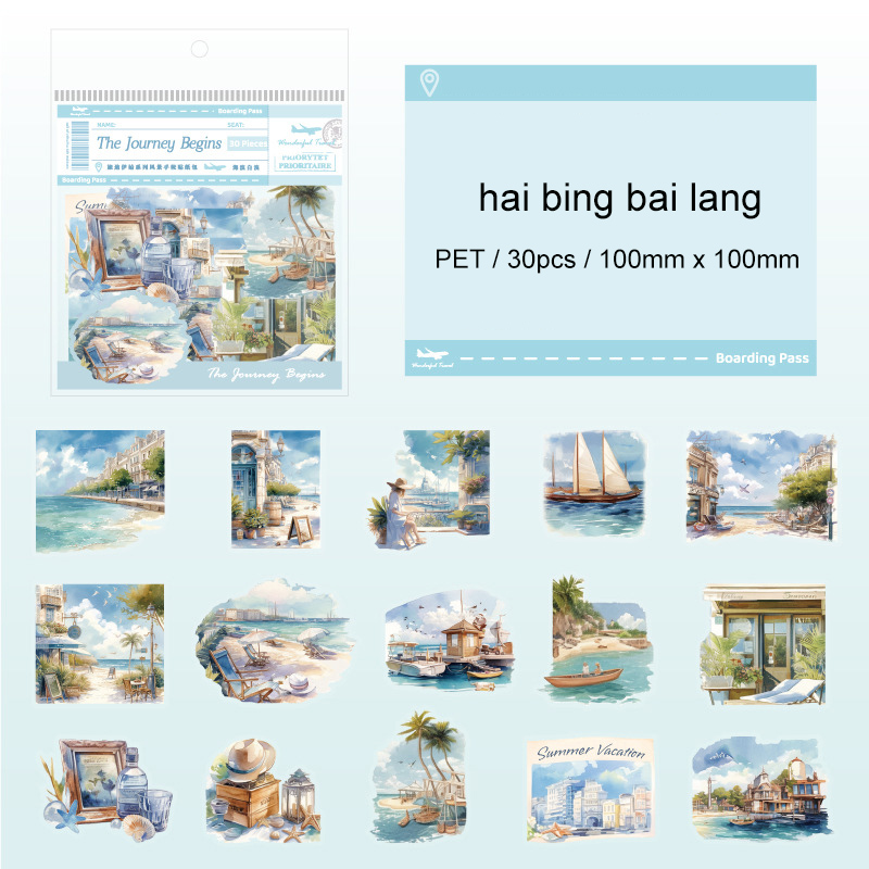 Journalsay Beginning of Travel Series Vintage Building Landscaping PET Sticker 