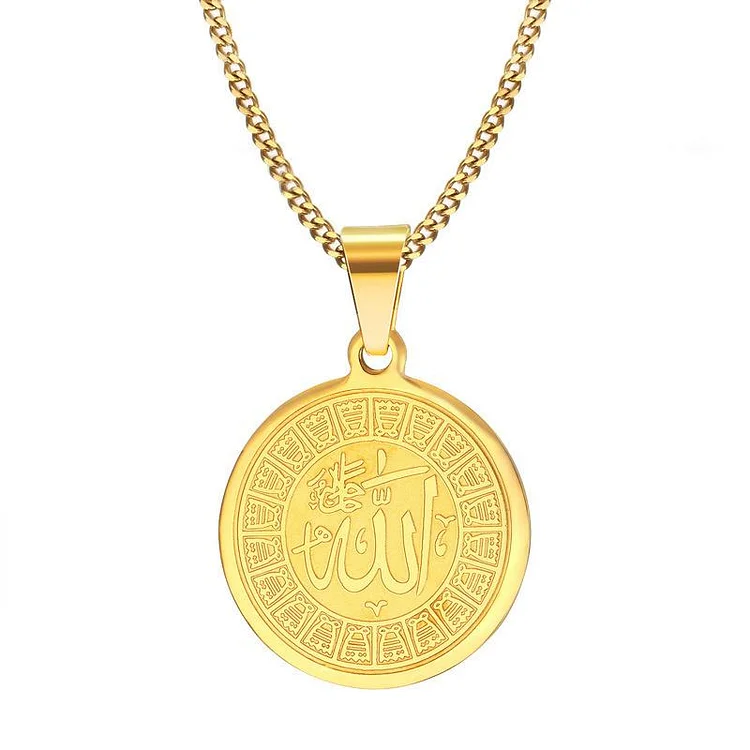 Round Pendant Golden Necklace | 168DEAL