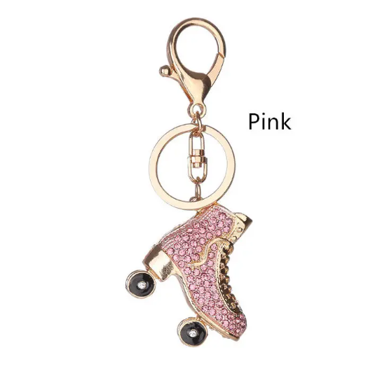 Keyring Bag Charm Pendant Keys Holder Crystal Roller Skates Shoe Charms Pendants Keychain Jewelry Key Chain Women Girl Gifts Accessories