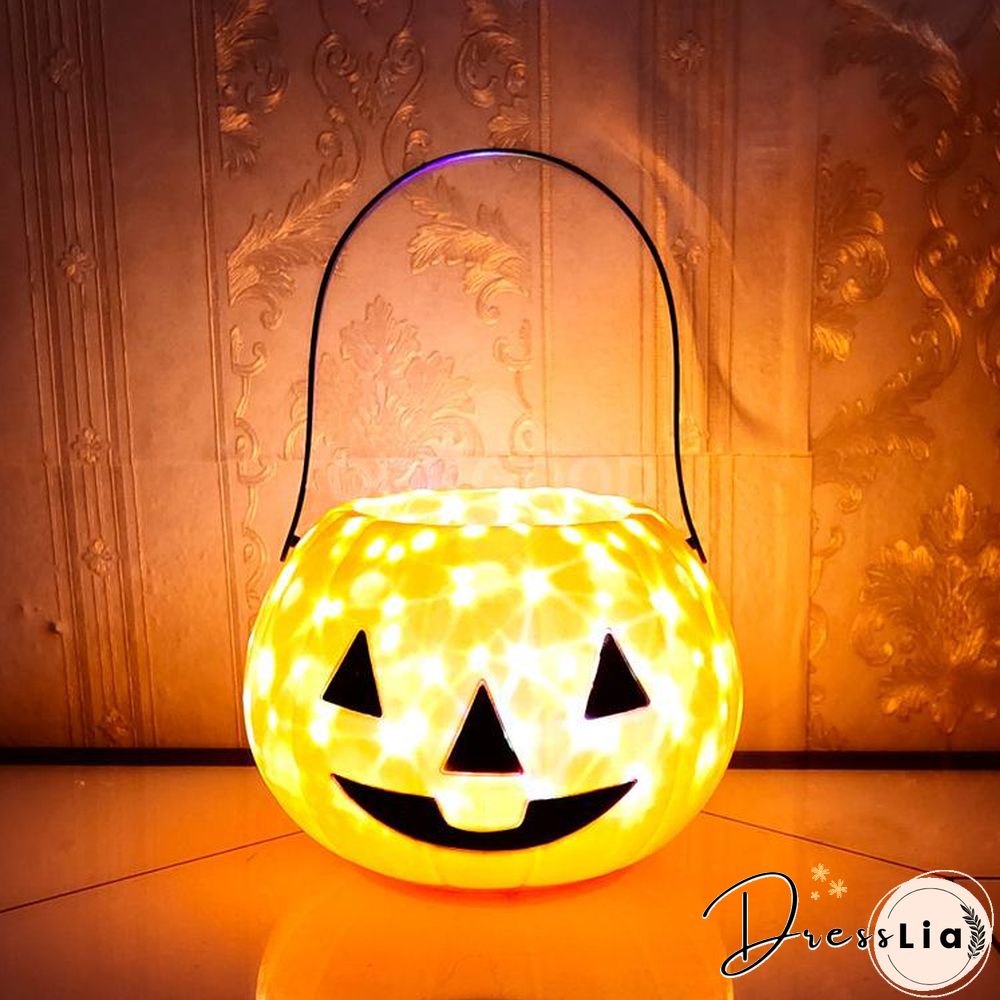 Pumpkin Light Bucket For Halloween Decoration